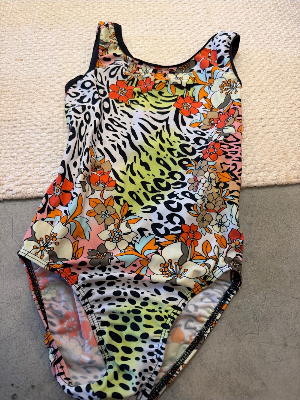 Kids Floral & Animal Print Gymnastics leotard  - Multicolor
